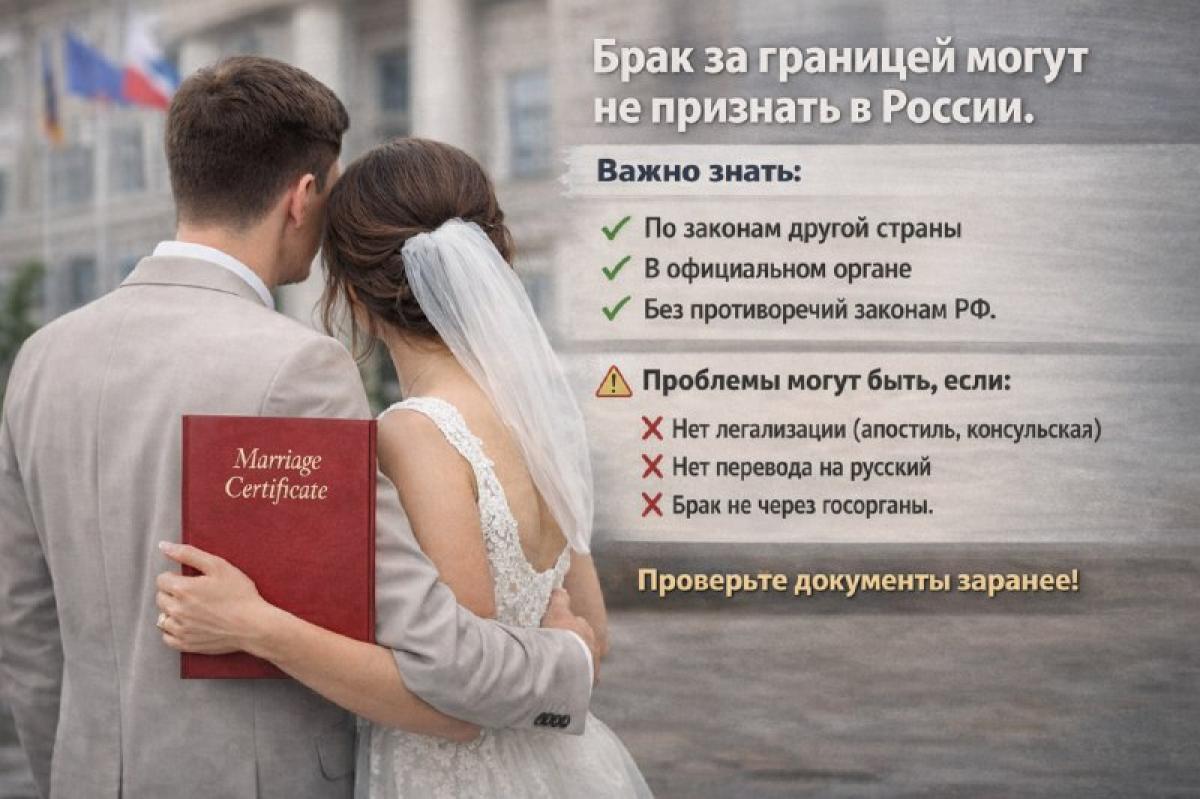 Заключили брак за границей? Почему его могут не признать в России