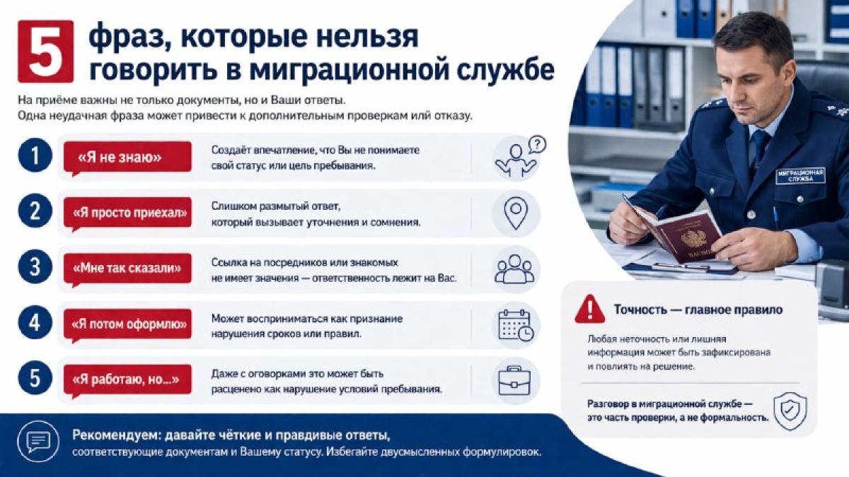 5 фраз, которые нельзя говорить в миграционной службе